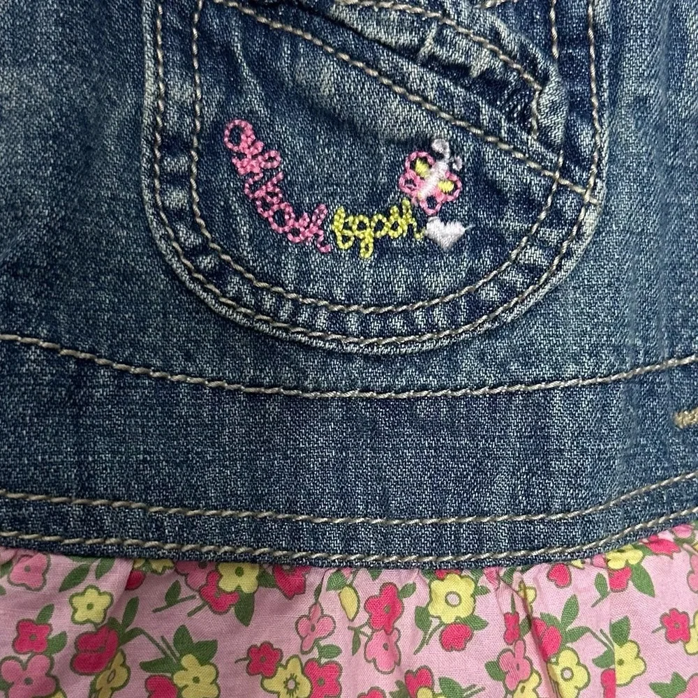 Oshkosh B’Gosh Floral Denim Overall Dress
